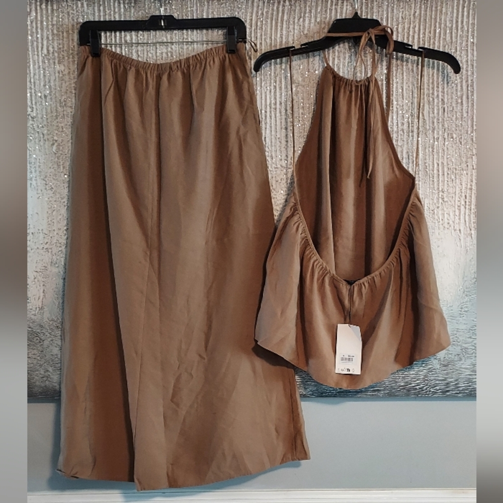 Zara Flowy Skirt and Top Two-Piece Set Sz-M - Picture 6 of 15